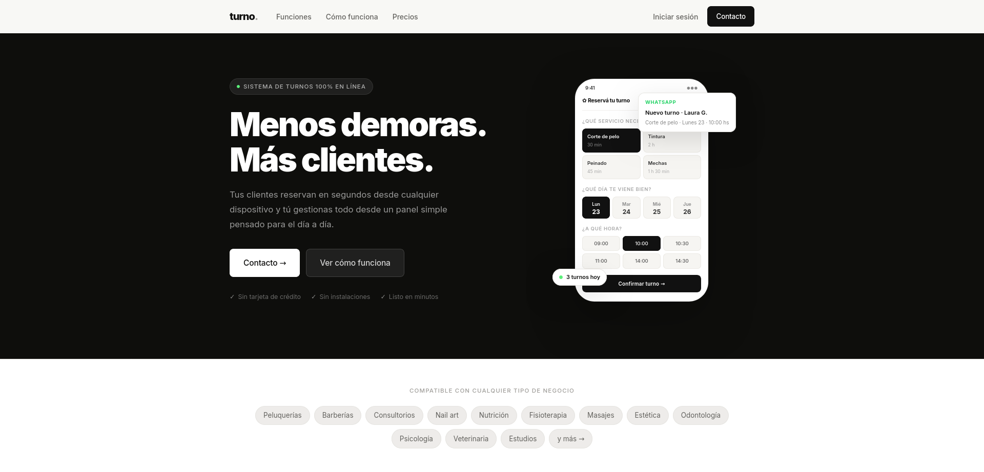 captura de turno software